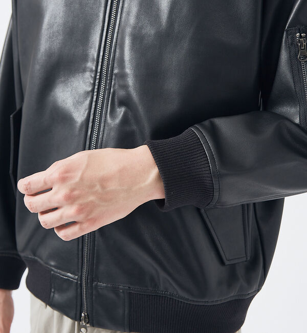 ABAHOUSE「【AH ABAHOUSE / MA-1型】エコレザー ブルゾン」|その他|