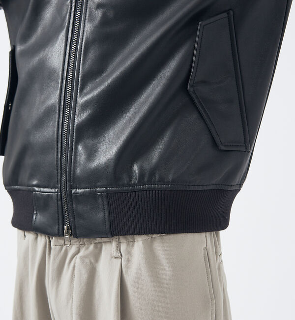 ABAHOUSE「【AH ABAHOUSE / MA-1型】エコレザー ブルゾン」|その他|