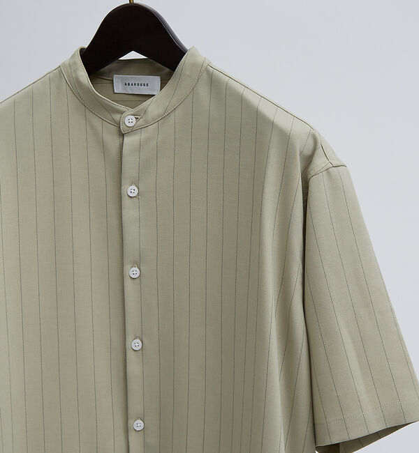 ABAHOUSE「バンドカラー半袖ストライプシャツ」|シャツ・ブラウス|その他1
