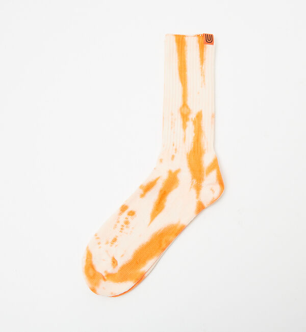 ABAHOUSE「【UNIVERSALOVERALL / ユニバーサルオーバーオール】タイダイソッ」|ソックス|オレンジ