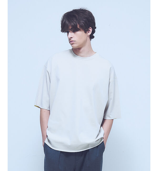 ABAHOUSE「【リバーシブル配色】バックメッシュ 半袖Ｔシャツ / オーバーサイズ」|Tシャツ・カットソー|グレージュ