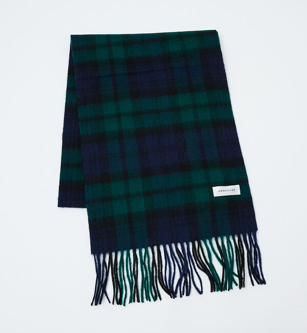 ABAHOUSE「ウール&times;カシミヤ　チェック マフラー / ON・OFF兼用」|マフラー|