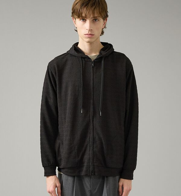 ABAHOUSE「シアーストレッチ ダブルジップ メッシュパーカー」|パーカー|