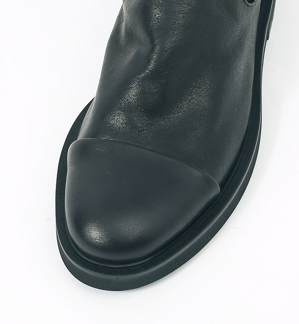 alfredoBANNISTER「【ソフトレザー】ドレープ サイドゴア ブーツ」|ショートブーツ|