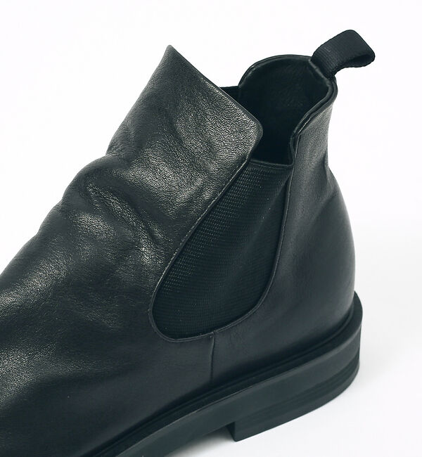 alfredoBANNISTER「【ソフトレザー】ドレープ サイドゴア ブーツ」|ショートブーツ|