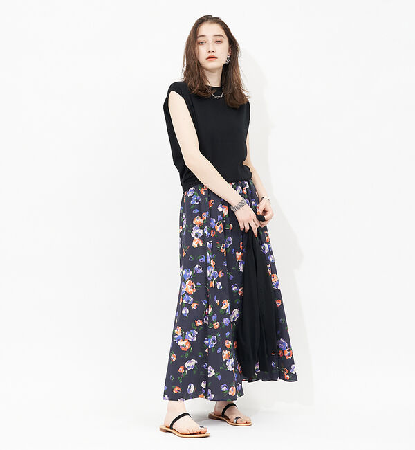 Rouge vif「ドローイングフラワースカート」|スカート|