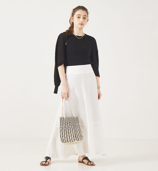 Rouge vif「【セットアップ対応】麻製品染マキシスカート」|スカート|