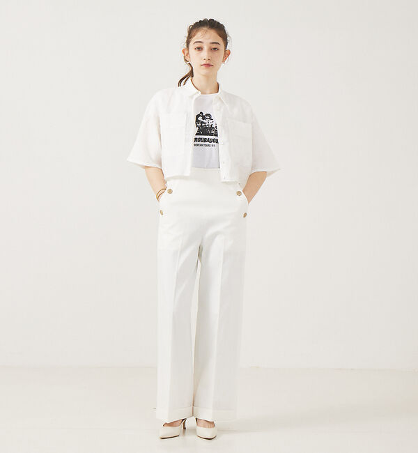 Rouge vif「【セットアップ対応】麻製品染ショートシャツ」|シャツ・ブラウス|