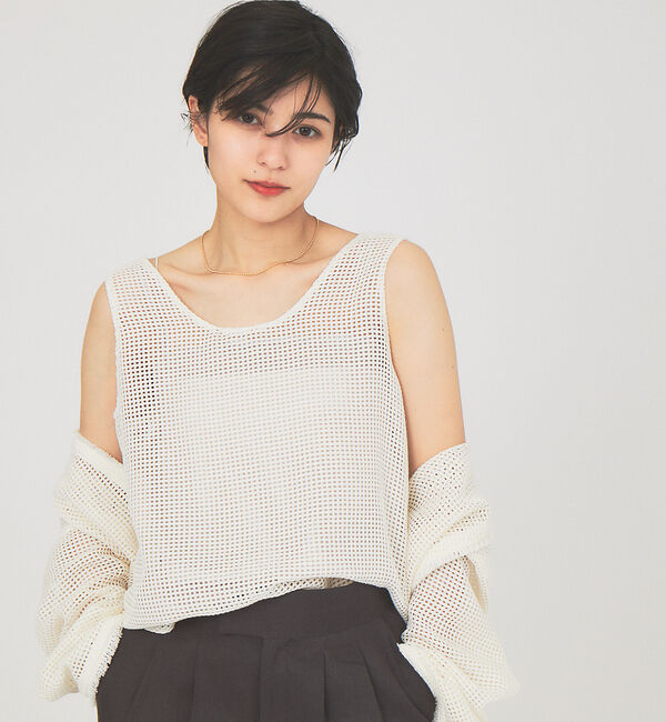 Rouge vif「メッシュノースリーブ(キャミ付き)」|キャミソール|