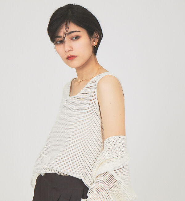 Rouge vif「メッシュノースリーブ(キャミ付き)」|キャミソール|