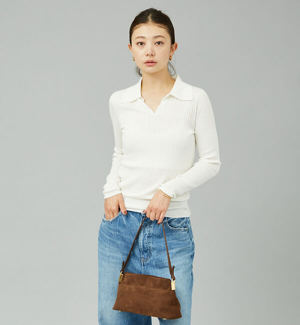 Rouge vif「【MAESTOSO/マエストソ】スクエアスウェードバッグ　ポーチ付き」|ショルダー・メッセンジャー|