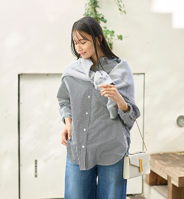 Rouge vif「ストライプタックフォルムシャツ」|シャツ・ブラウス|