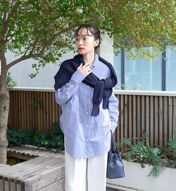 Rouge vif「ストライプタックフォルムシャツ」|シャツ・ブラウス|