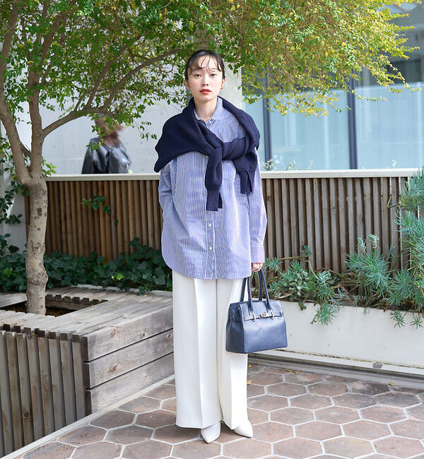 Rouge vif「ストライプタックフォルムシャツ」|シャツ・ブラウス|