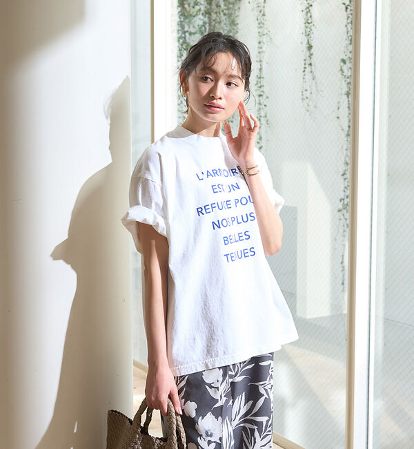 Rouge vif「ピグメントヴィンテージライクロゴBIG Tシャツ」|Tシャツ・カットソー|