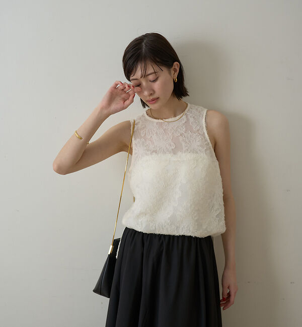 Rouge vif「【一部店舗限定】フラワーフェザーアメスリブラウス」|シャツ・ブラウス|