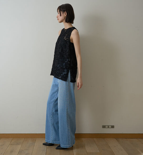 Rouge vif「【一部店舗限定】フラワーフェザーアメスリブラウス」|シャツ・ブラウス|