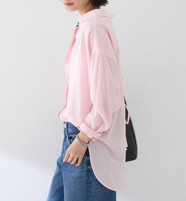 Rouge vif「【新色追加】麻混バックスリットシャツ」|シャツ・ブラウス|ピンク