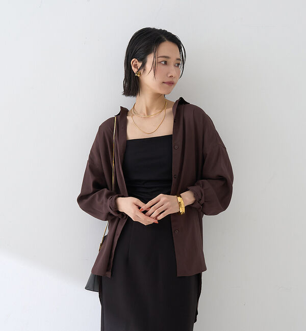 Rouge vif「【新色追加】麻混バックスリットシャツ」|シャツ・ブラウス|