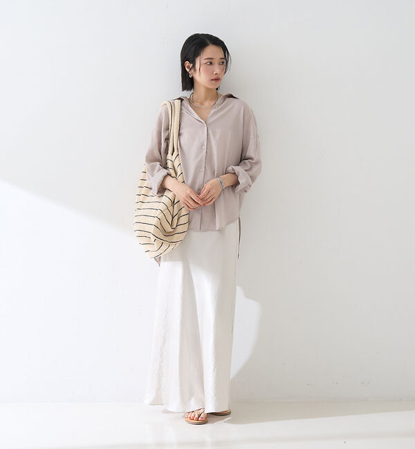 Rouge vif「【新色追加】麻混バックスリットシャツ」|シャツ・ブラウス|