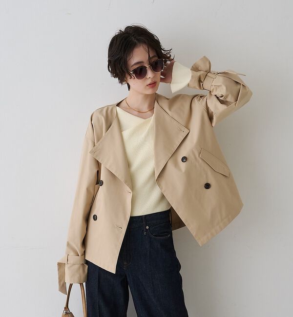 Rouge vif「【撥水・防花粉加工】【一部店舗限定】キャンディスリーブショートトレンチコート」|トレンチコート|