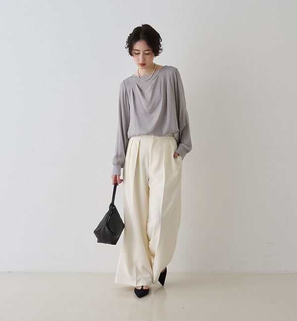 Rouge vif「【一部店舗限定】ドレープサテンブラウス」|シャツ・ブラウス|