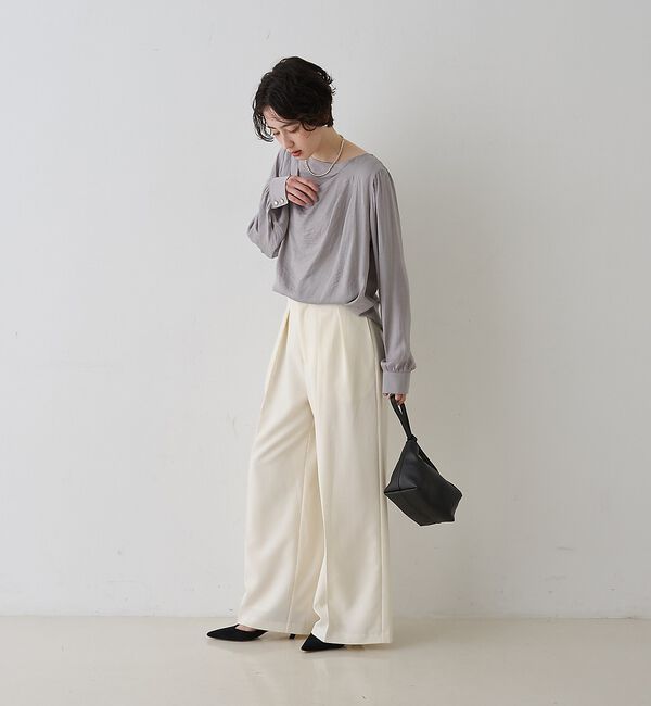 Rouge vif「【一部店舗限定】ドレープサテンブラウス」|シャツ・ブラウス|