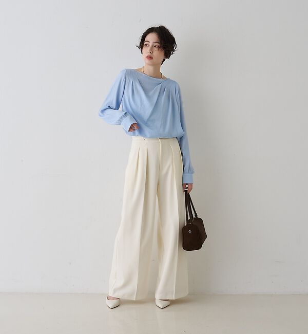 Rouge vif「【一部店舗限定】ドレープサテンブラウス」|シャツ・ブラウス|