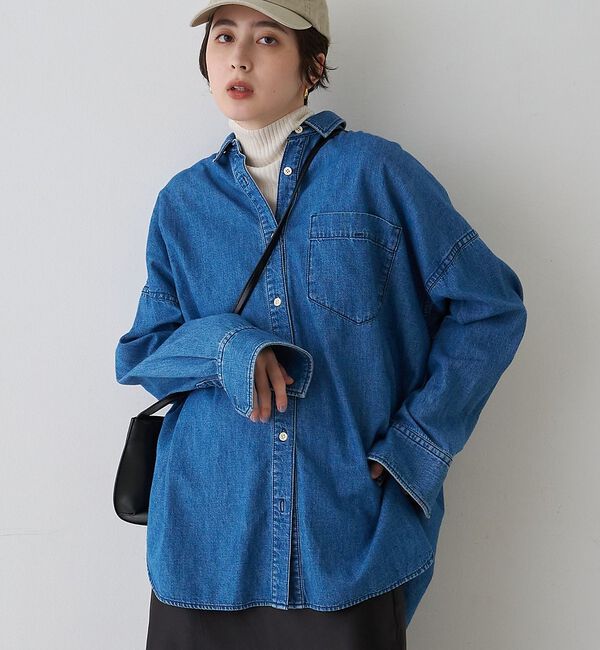 Rouge vif「【2026SS新作】【ロングセラー】NEW オーバーサイズデニムシャツ」|シャツ・ブラウス|ブルー