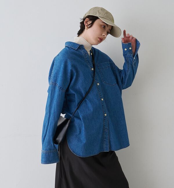 Rouge vif「【2026SS新作】【ロングセラー】NEW オーバーサイズデニムシャツ」|シャツ・ブラウス|