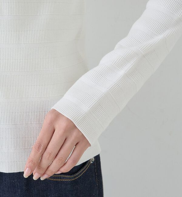 Rouge vif「【セットアップ対応】スクエアネックボーダー柄ニットカーディガン/プルオーバー」|カーディガン|