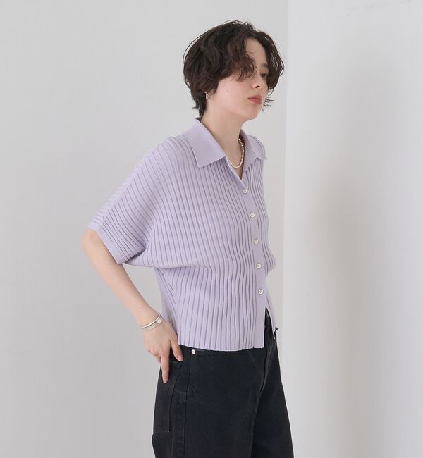 Rouge vif「リブドルマンス襟付きニットカーディガン/プルオーバー【予約】」|ニット・セーター|