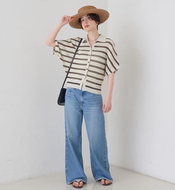 Rouge vif「リブドルマンス襟付きニットカーディガン/プルオーバー【予約】」|ニット・セーター|