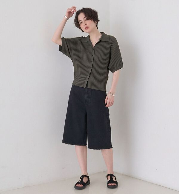 Rouge vif「リブドルマンス襟付きニットカーディガン/プルオーバー【予約】」|ニット・セーター|