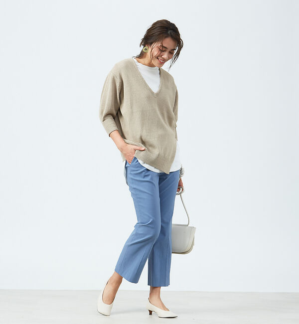 qualite「レイヤードVネックアシメニット」|ニット・セーター|