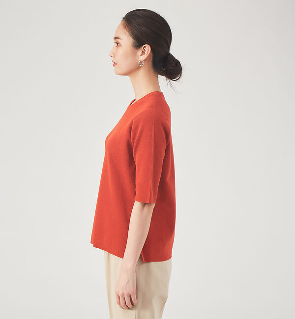 qualite「ウォッシャブルクルーネックニットT」|ニット・セーター|