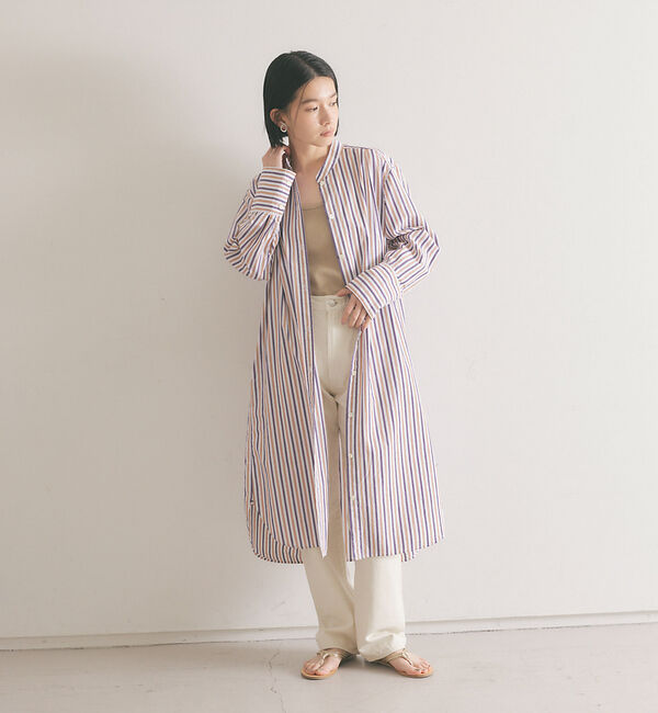 qualite「ドレープネックシャツワンピース」|ワンピース|