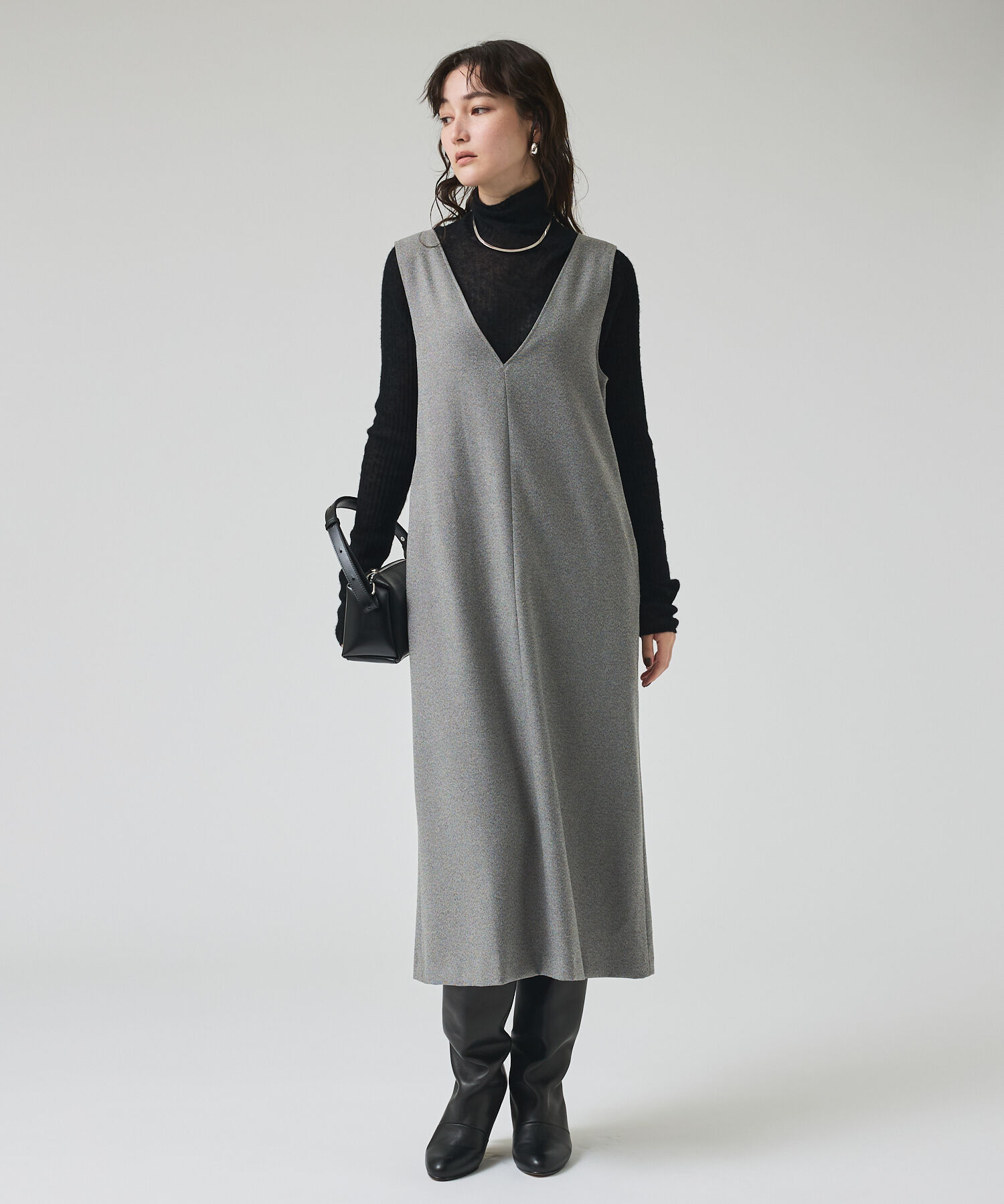 qualite「ツイーディジャンパーワンピース」|ワンピース|