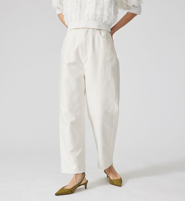 qualite「コットンシャンブレーパンツ」|デニム|アイボリー