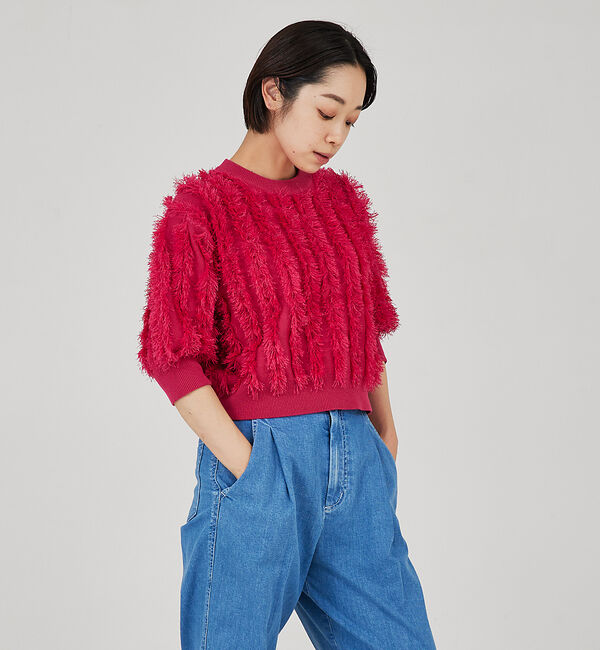 qualite「フリンジニットプルオーバー」|ニット・セーター|