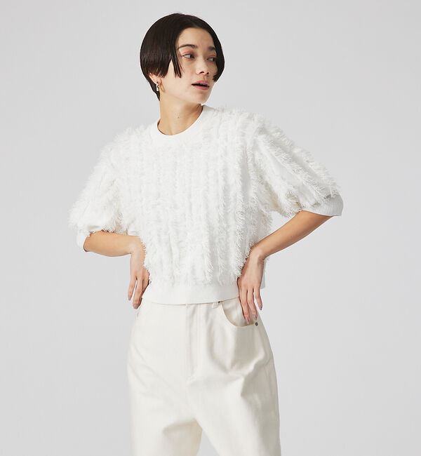 qualite「フリンジニットプルオーバー」|ニット・セーター|