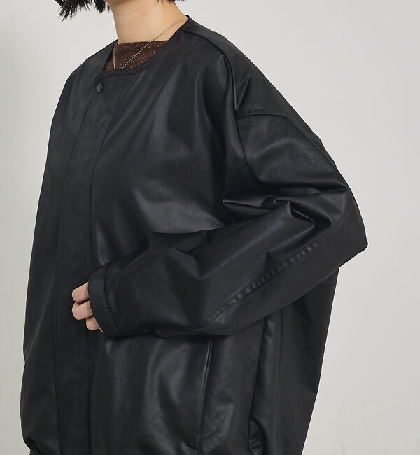 qualite「レザーライクブルゾン」|ブルゾン・スタジャン|