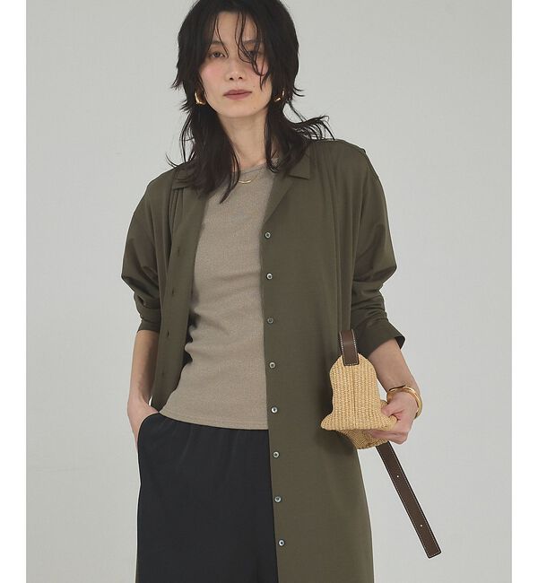 qualite「【接触冷感】ドライジャージーワンピース」|ワンピース|カーキ