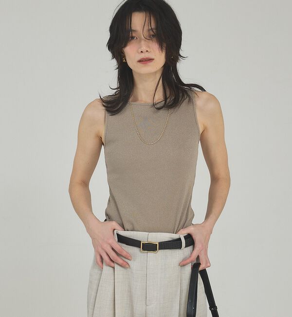 qualite「ラメテレコタンク」|キャミソール|