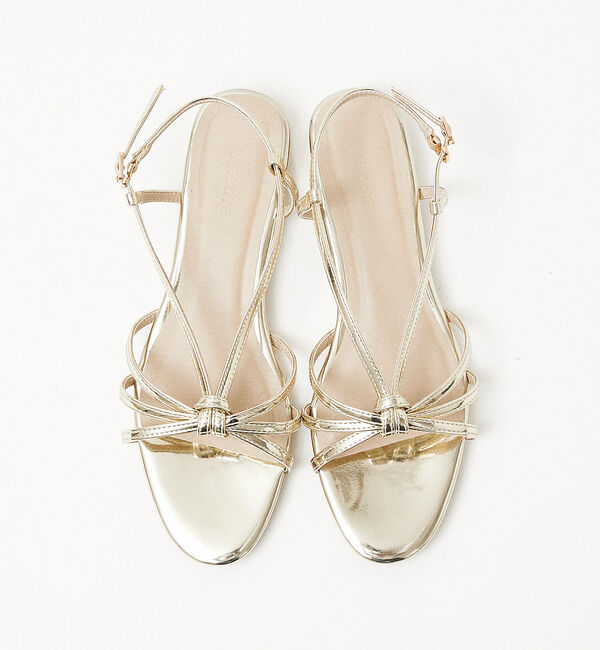 AU BANNISTER「【LAROUTE】メタリックストラップサンダル」|サンダル|