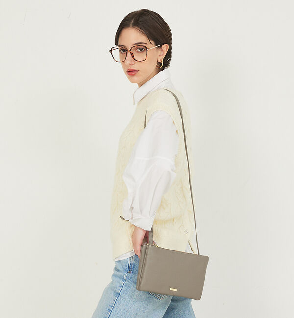 LOWELL things「●SOEUR/ダブルファスナーミニショルダー」|ショルダー・メッセンジャー|グレー