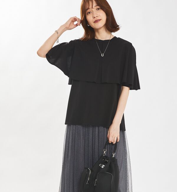 abahouse mavie「シルケットマルチWAYケーププルオーバー」|Tシャツ・カットソー|