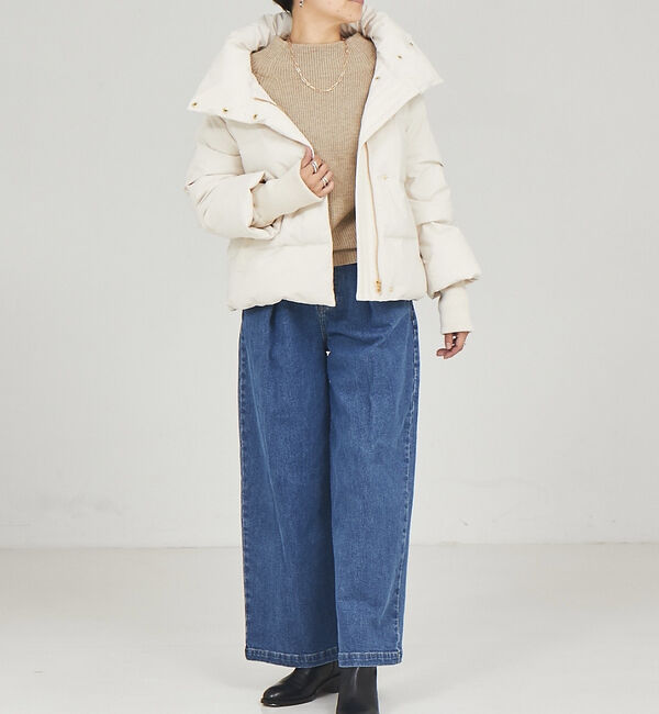 abahouse mavie「【WEB Domani掲載】袖リブシームレススタンドダウン/ロングセラー/定番/」|ダウン|