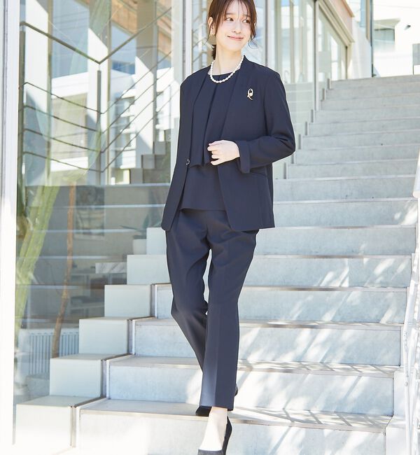 abahouse mavie「【エニデイカセット】タックテーパードパンツ」|スラックス|