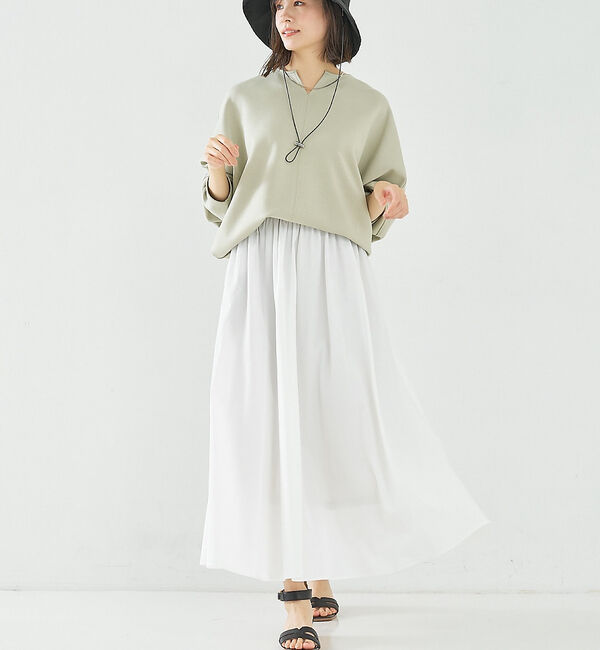 abahouse mavie「ナイロンストレッチロングスカート」|スカート|